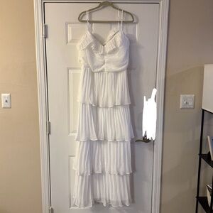 Lulu's White Layered Maxi Dress